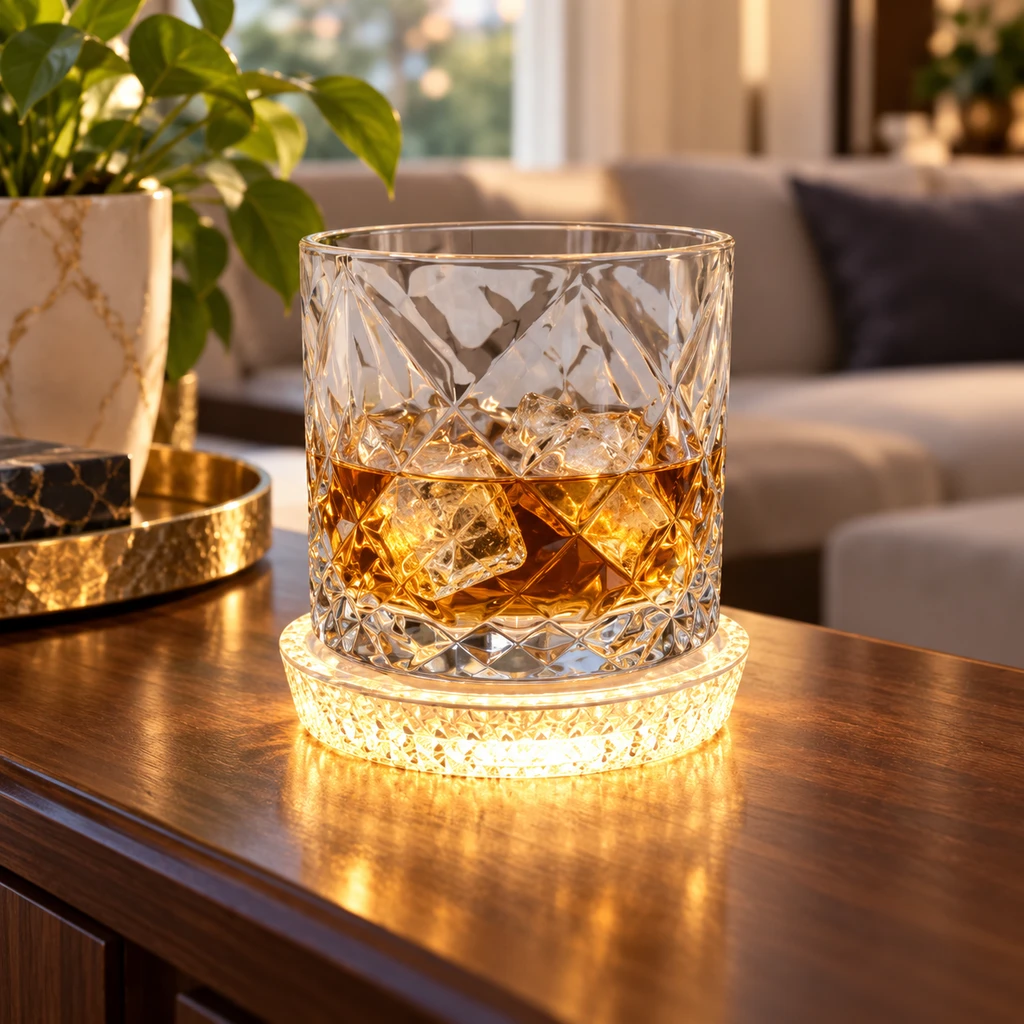 Rotating LED Glow Whiskey Glass - view 3